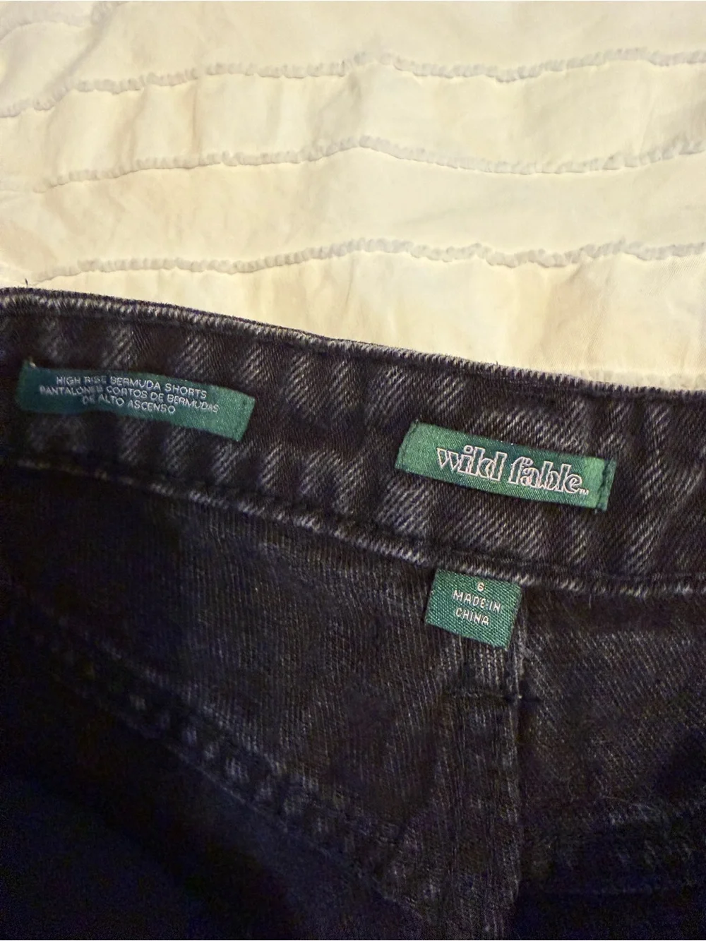 wild fable Black Distressed High-Rise Jean Shorts - Picture 3 of 3